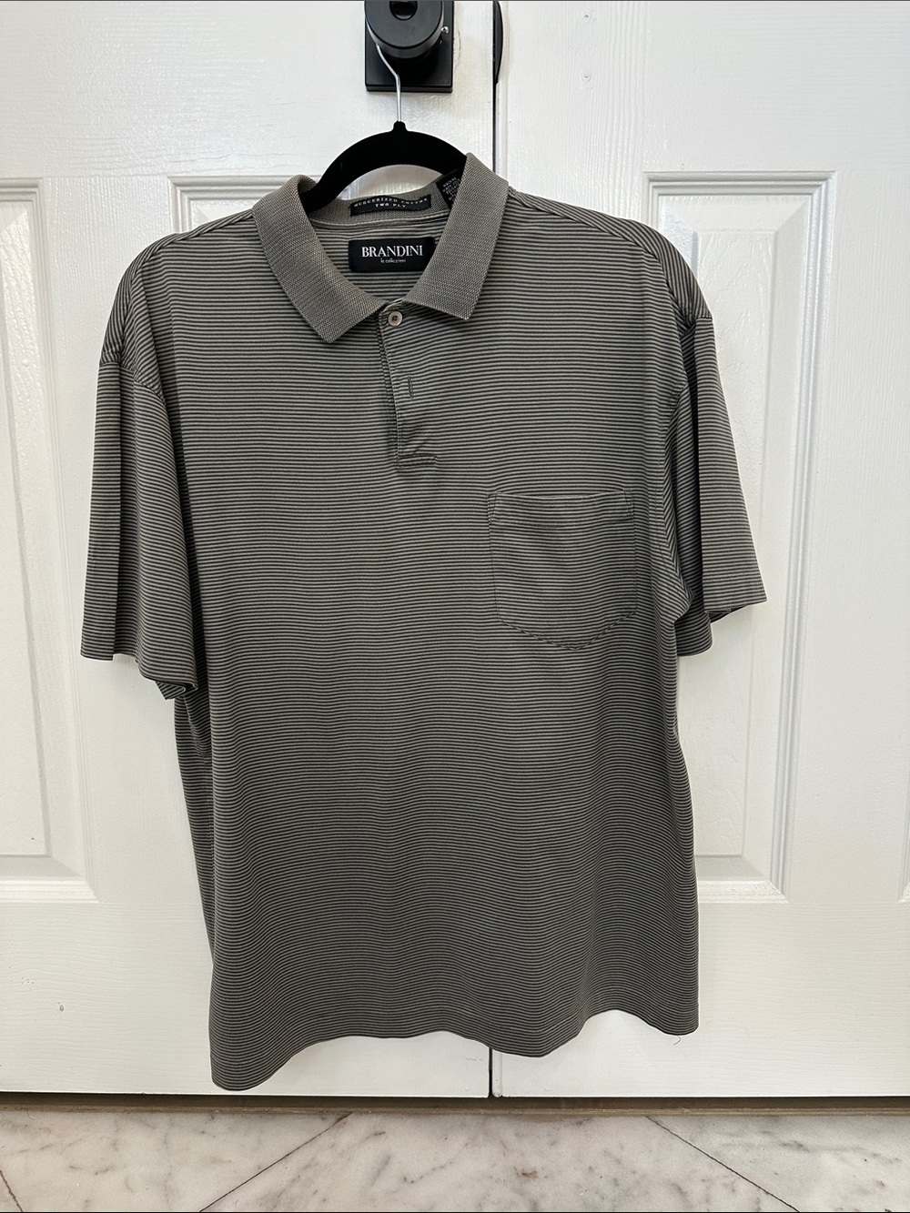 Brandini Men's Taupe/ Gray Short-Sleeve Polo Shirt